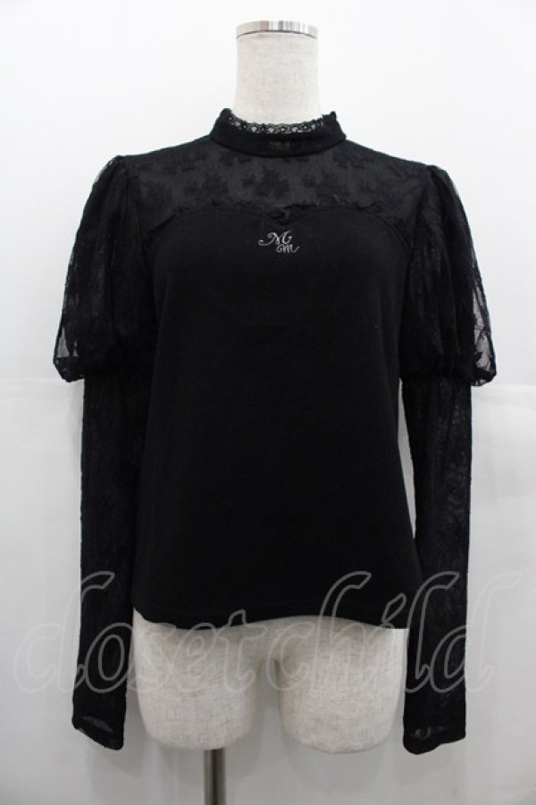 画像1: mellfy memory / classical lady sheerトップス M 黒 I-25-07-23-021-LO-TO-HD-ZI (1)