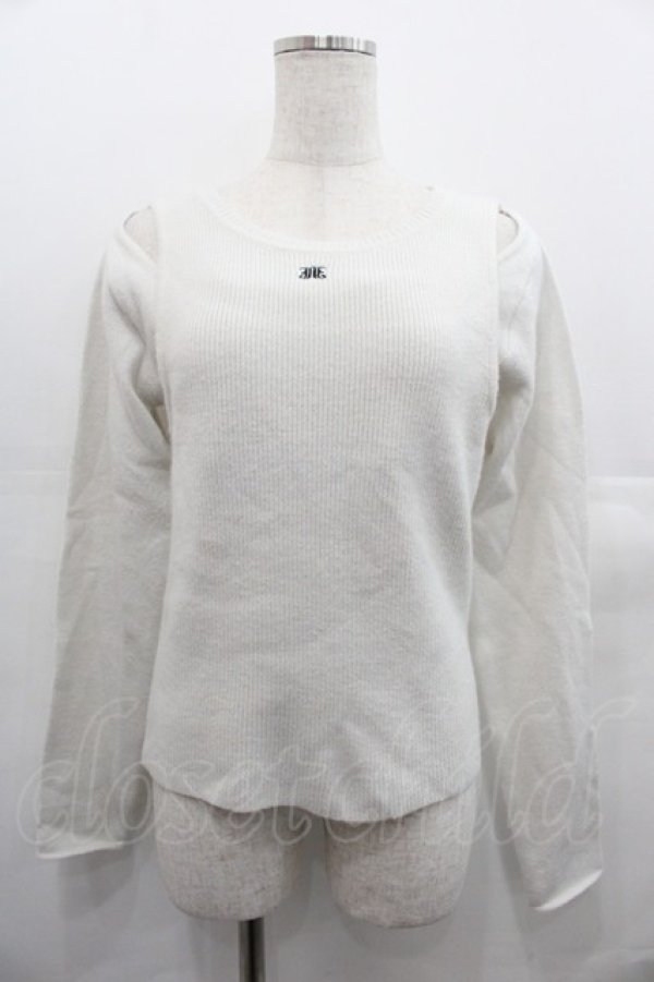 画像1: jouetie / カットアウトリブニットトップス  アイボリー I-25-07-23-022-EL-TO-HD-ZI (1)
