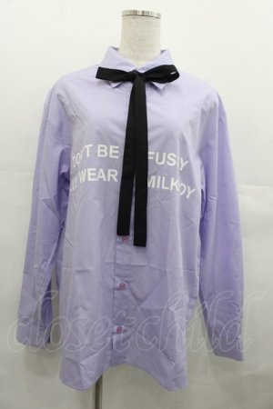 画像: MILKBOY / FUSSYシャツ  ラベンダーＸ黒 I-25-07-23-027-MB-BL-HD-ZI
