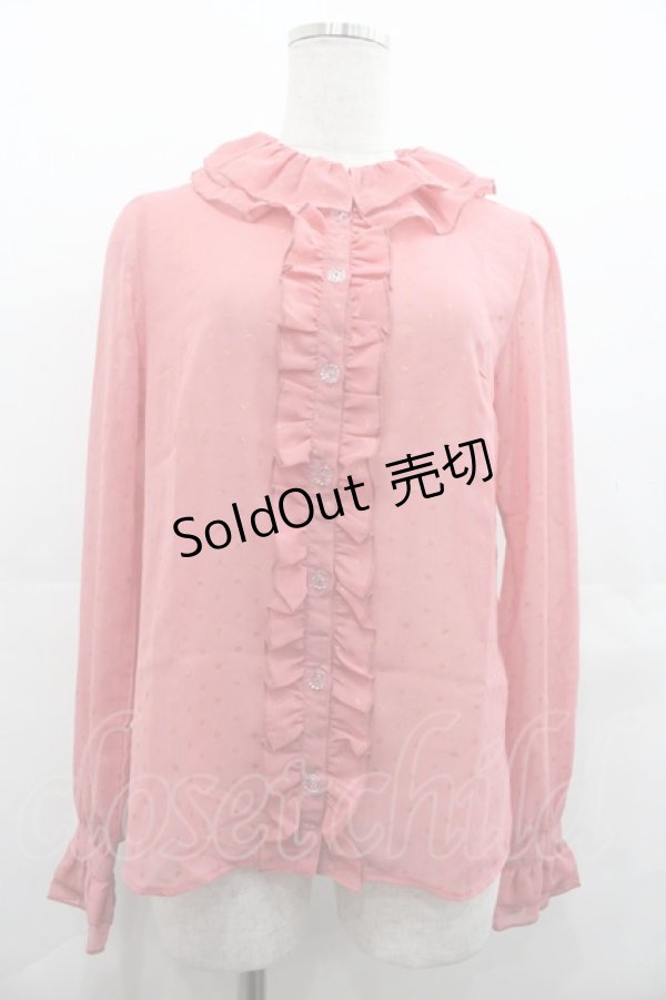 画像1: Emily Temple cute / ラメドットシースルーブラウス  ピンクＸゴールド I-25-07-23-003-ET-BL-HD-ZI (1)