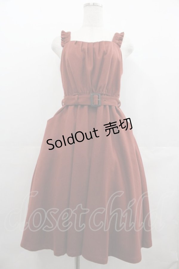 画像1: Fi.n.t / フリル肩紐ジャンスカ  ブラウン I-25-07-23-043-CA-OP-HD-ZI (1)