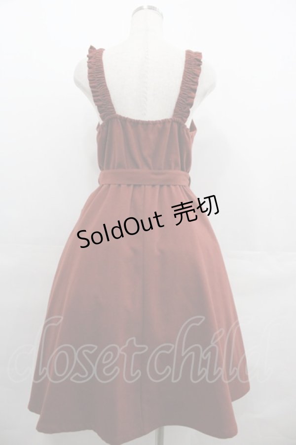 画像2: Fi.n.t / フリル肩紐ジャンスカ  ブラウン I-25-07-23-043-CA-OP-HD-ZI (2)