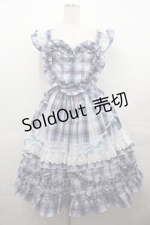 画像: Angelic Pretty / Heart胸あて付スカート(タータン)  サックス I-25-07-27-056-AP-SK-HD-ZI