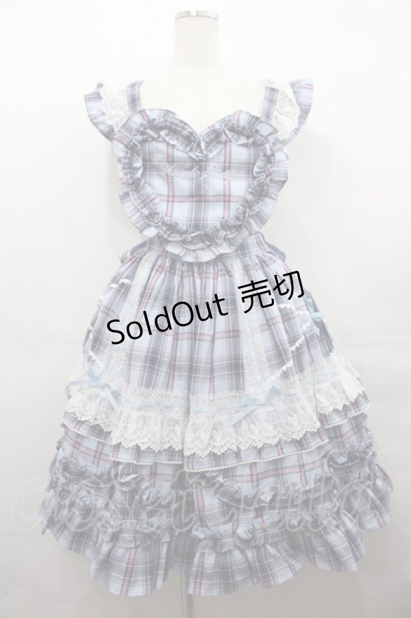 画像1: Angelic Pretty / Heart胸あて付スカート(タータン)  サックス I-25-07-27-056-AP-SK-HD-ZI (1)