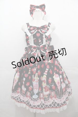 画像: Angelic Pretty / Lyrical Bunny ParlorジャンパースカートSET  黒 I-25-07-27-057-AP-OP-HD-ZI