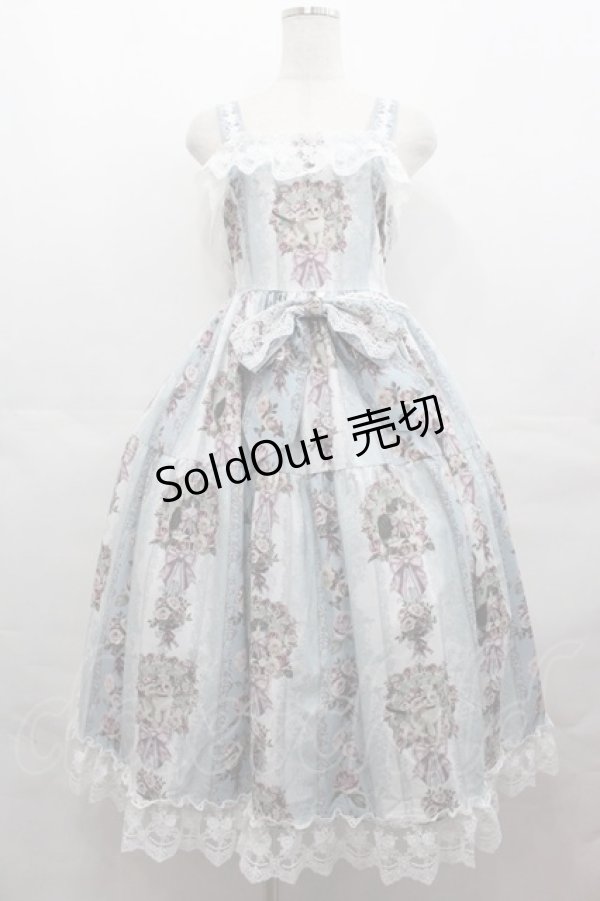 画像1: RoyalPrincessAlice / Rococo Rose Catジャンパースカート  サックス I-25-07-27-059-LO-OP-HD-ZI (1)