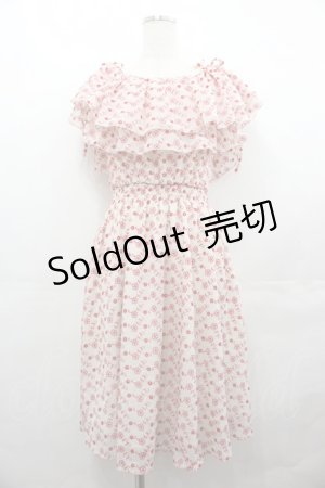 画像: Lily Brown / フラワー刺繍オフショルワンピース  アイボリーＸ赤 I-25-07-27-068-EL-OP-HD-ZI