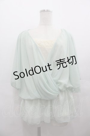 画像: Ank Rouge / シフォン重ね風トップス  ミントＸアイボリー I-25-07-27-009-CA-TO-HD-ZI