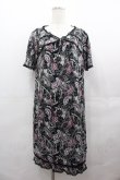 画像1: INGEBORG / ローズペイズリー総柄半袖チュニック  黒Ｘ白Ｘピンク I-25-07-27-085-LO-TO-HD-ZT077 (1)