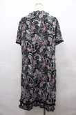 画像2: INGEBORG / ローズペイズリー総柄半袖チュニック  黒Ｘ白Ｘピンク I-25-07-27-085-LO-TO-HD-ZT077 (2)