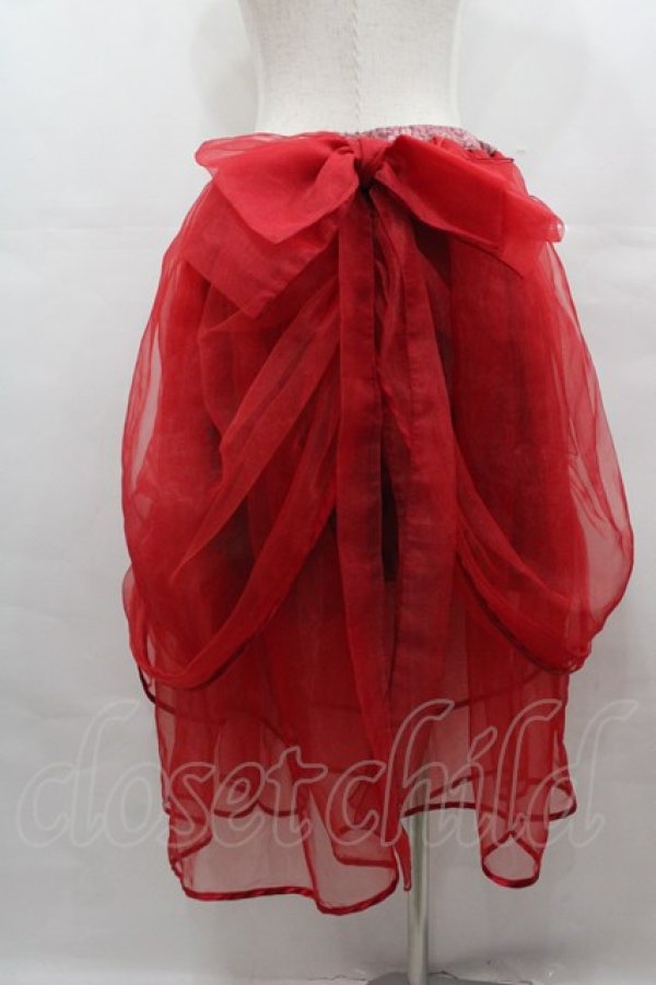 画像2: MR corset / リボンチュールスカート  赤 I-25-07-27-091-PU-SK-HD-ZI (2)