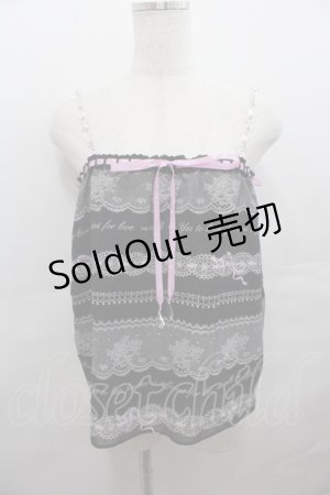 画像: MILK / レースプリントキャミトップス  黒Ｘパープル I-25-07-27-011-ML-TO-HD-ZI