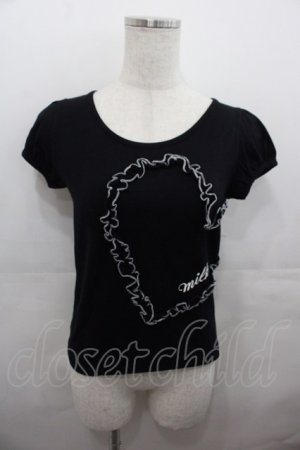 画像: MILK / フリルハートパフTシャツ  黒Ｘ白 I-25-07-27-012-ML-TO-HD-ZI