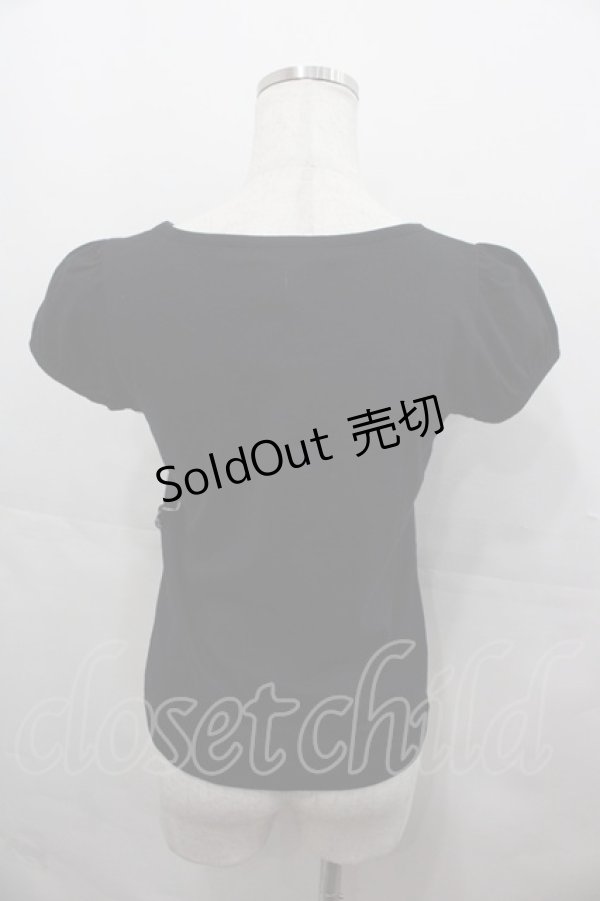 画像2: MILK / フリルハートパフTシャツ  黒Ｘ白 I-25-07-27-012-ML-TO-HD-ZI (2)
