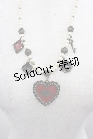 画像: BABY,THE STARS SHINE BRIGHT / HEART TRUMPネックレス  赤Ｘアンティーク I-25-07-27-110-BA-AC-HD-ZI