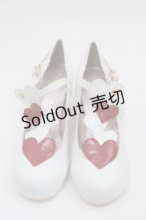 画像: BABY,THE STARS SHINE BRIGHT / LOVE HEARTシューズ M 白Ｘ赤 I-25-07-27-113-BA-SH-HD-ZI