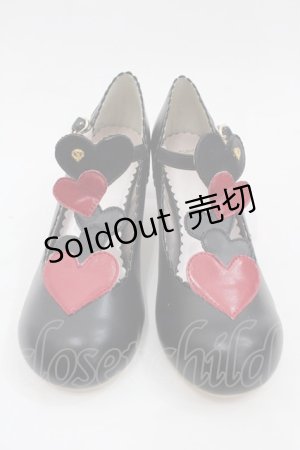 画像: BABY,THE STARS SHINE BRIGHT / LOVE HEARTシューズ M 黒 I-25-07-27-114-BA-SH-HD-ZI