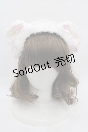 画像: BABY,THE STARS SHINE BRIGHT / くみゃちゃんのふわふわくみゃみみファーカチューシャ  白Ｘピンク I-25-07-27-116-BA-AC-HD-ZI