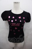 画像1: MILK / ハートロゴTシャツ  黒Ｘピンク I-25-07-27-015-ML-TO-HD-ZI (1)