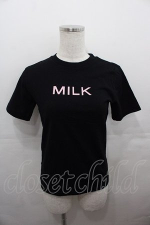 画像: MILK / ロゴ半袖カットソー  黒Ｘピンク I-25-07-27-016-ML-TO-HD-ZI