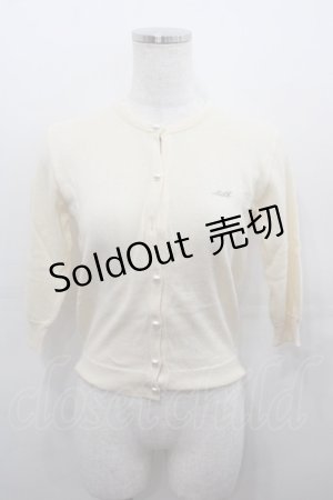 画像: MILK / ロゴ刺繍ラメニットカーディガン  アイボリーラメ I-25-07-27-019-ML-TO-HD-ZI