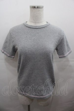 画像: MILK / DO NOT DISTURB刺繍半袖カットソー  グレーＸ白 I-25-07-27-026-ML-TO-HD-ZI