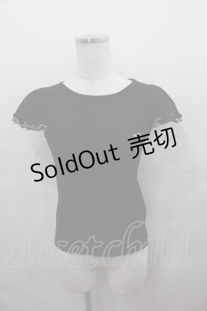 画像: MILK / ロゴ刺繍半袖カットソー  黒Ｘ白 I-25-07-27-028-ML-TO-HD-ZI