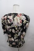 画像2: INGEBORG / オールドローズ柄ブラウス  黒ＸピンクＸ緑 I-25-07-27-045-LO-BL-HD-ZI (2)