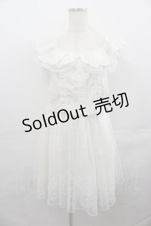 画像: LIZ LISA / ハート刺繍チュール切り替えオフショルワンピース  白 I-25-07-30-051-LO-OP-HD-ZI