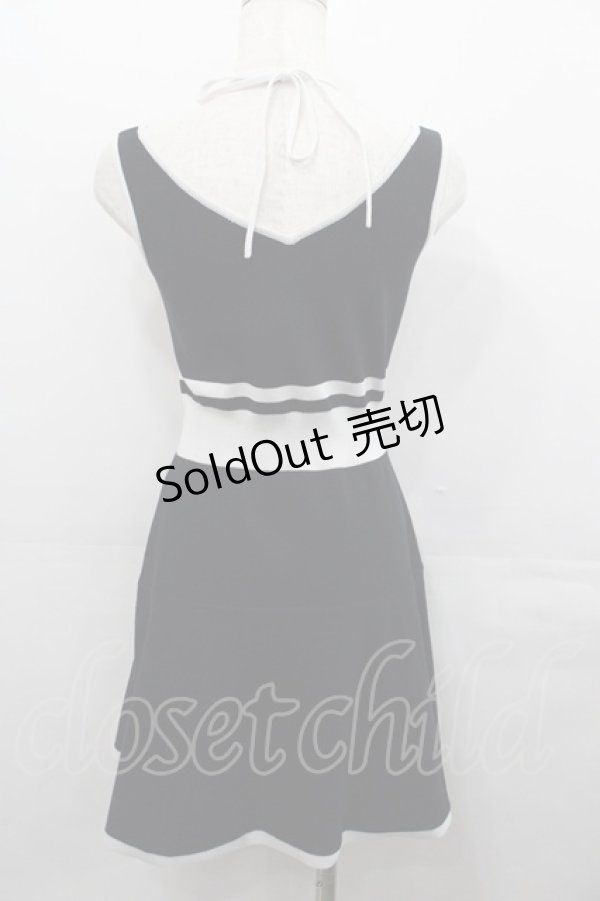 画像2: EATME / ビジューニットワンピース  黒Ｘ白 I-25-07-30-053-LO-OP-HD-ZI (2)