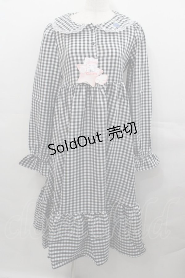 画像1: FLC / 星名桜子/ギンガムチェックワンピース  黒Ｘ白 I-25-07-30-061-LO-OP-HD-ZI (1)