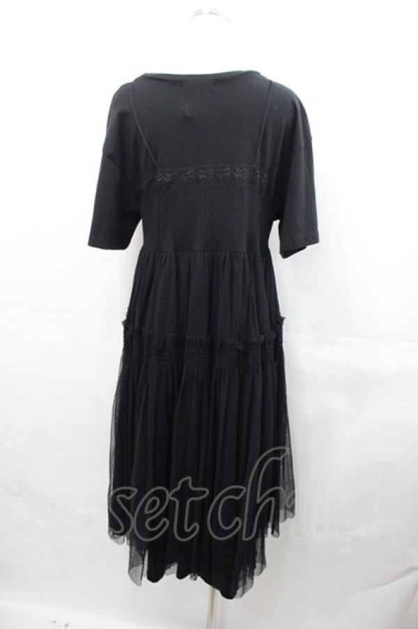 画像2: Candy Stripper / LYRICAL TULLE DRESS  黒 I-25-07-30-065-PU-OP-HD-ZI (2)