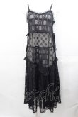 画像1: Candy Stripper / LACY PATCH WORK CAMI ONE-PIECE  黒 I-25-07-30-066-PU-OP-HD-ZI (1)