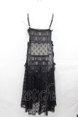 画像2: Candy Stripper / LACY PATCH WORK CAMI ONE-PIECE  黒 I-25-07-30-066-PU-OP-HD-ZI (2)