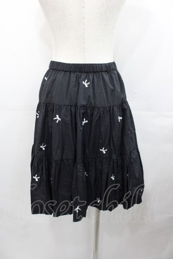 Candy Stripper / BABY RIBBON BALLOON SKIRT 黒X白 I-25-07-30