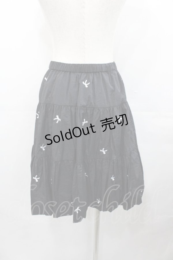 画像2: Candy Stripper / BABY RIBBON BALLOON SKIRT  黒Ｘ白 I-25-07-30-089-PU-SK-HD-ZI (2)