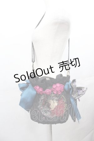 画像: Ozz oneste / 和リボン巾着ショルダーバッグ  黒Ｘピンク I-25-07-30-095-OO-BG-HD-ZI