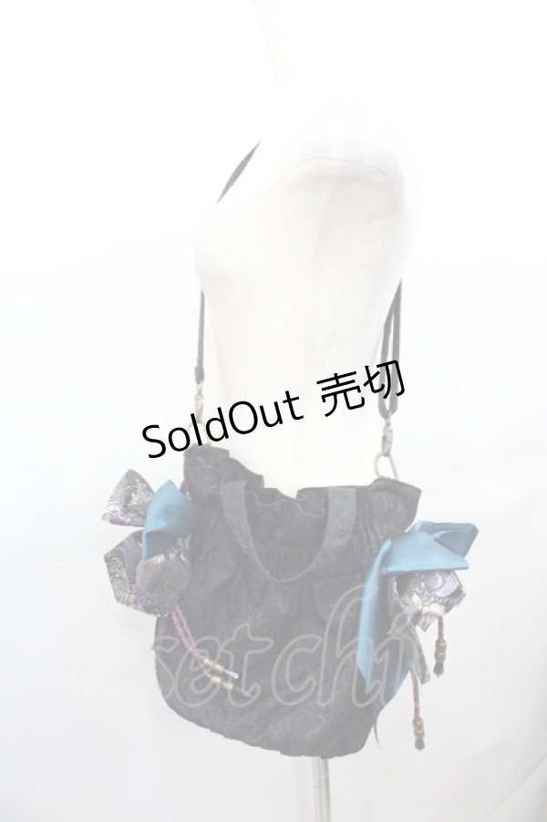 画像2: Ozz oneste / 和リボン巾着ショルダーバッグ  黒Ｘピンク I-25-07-30-095-OO-BG-HD-ZI (2)