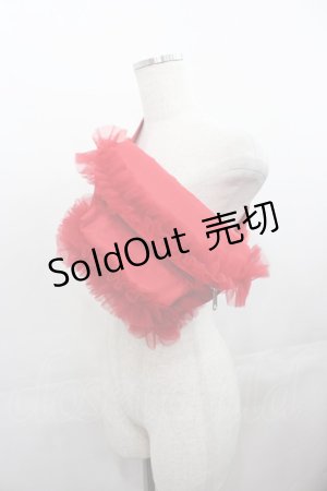 画像: Candy Stripper / OVERLAPPED FRILL WAIST BAG  レッド I-25-07-30-096-PU-BG-HD-ZI