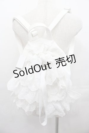 画像: Candy Stripper / SUGARY LACY KNAPSACK　バックパック  白 I-25-07-30-097-PU-BG-HD-ZI