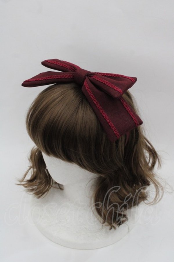 画像1: LOLITAその他(お買取対象外) / リボンカチューシャ  ボルドー I-25-07-30-115-LO-AC-HD-ZI (1)