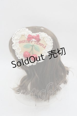 画像: Shirley Temple / チェリーリボンロゴ刺繍ハートクリップ  アイボリーＸ赤 I-25-07-30-116-ET-AC-HD-ZI