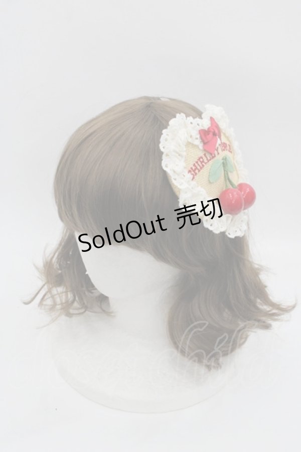 画像2: Shirley Temple / チェリーリボンロゴ刺繍ハートクリップ  アイボリーＸ赤 I-25-07-30-116-ET-AC-HD-ZI (2)