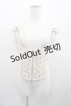 画像: Ozz oneste / 薔薇刺繍ホルタービスチェ  アイボリー I-25-07-30-014-OO-TO-HD-ZI