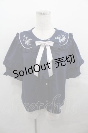 画像: Amavel / Jerryfish Aquarium ブラウス  ネイビー I-25-07-30-002-CA-BL-HD-ZI