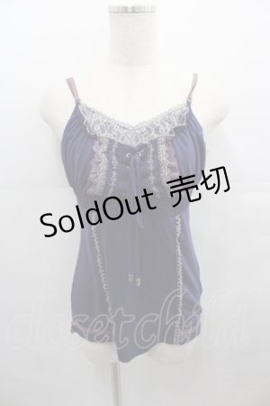 画像: Ozz Croce / フロント編み上げキャミトップス  青 I-25-07-30-016-OO-TO-HD-ZI