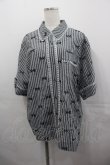 画像1: Candy Stripper / RIBBON STRIPE SHIRT  グレーＸ黒 I-25-07-30-024-PU-BL-HD-ZI (1)