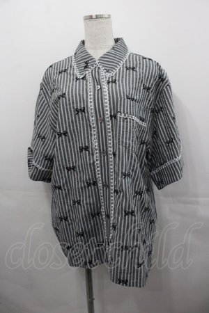 画像: Candy Stripper / RIBBON STRIPE SHIRT  グレーＸ黒 I-25-07-30-024-PU-BL-HD-ZI