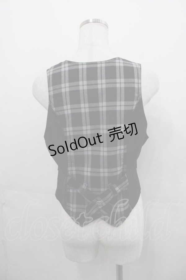 画像3: ALGONQUINS / チェック&ZIP切り替えベスト  黒Ｘグレー I-25-07-30-025-AL-TO-HD-ZI (3)