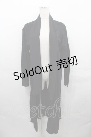画像: elements,H / シフォンロングカーディガン  黒 I-25-07-30-026-PU-TO-HD-ZI